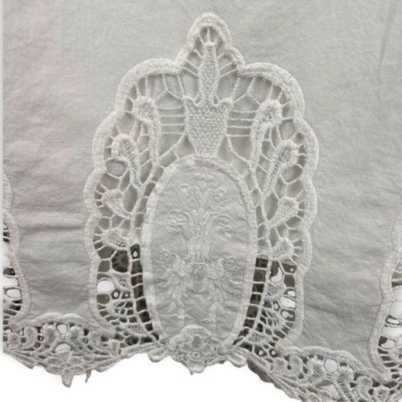 Anthropologie Sanctuary Crochet Lace Scoop Neck White Lined Blouse S - Picture 8 of 13